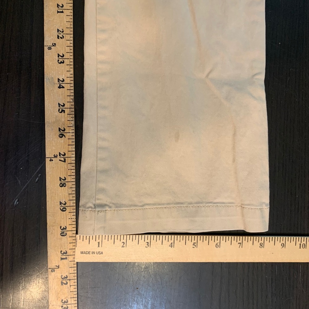 Old Navy Bootcut Khaki Pants Womens 8 Tan Rolled Oats Stretch Chino STAINS - Picture 7 of 8